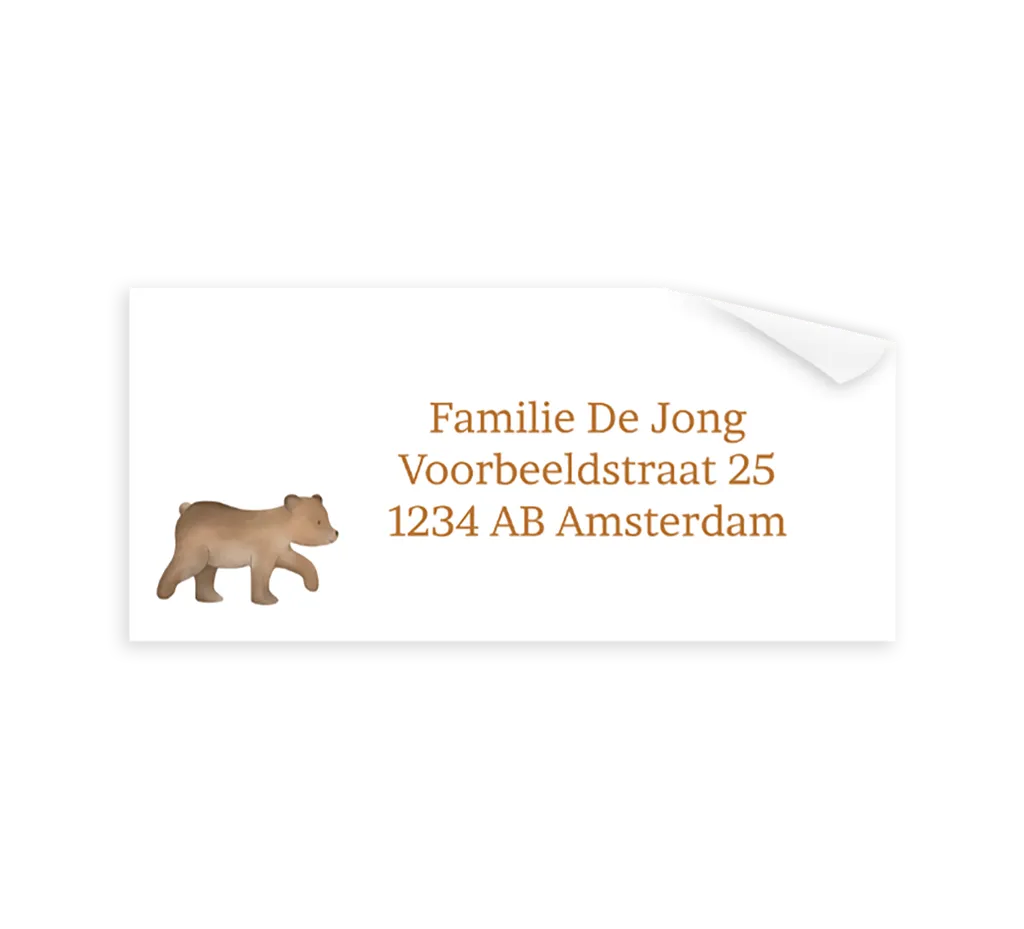 Adresstickers met lief beertje