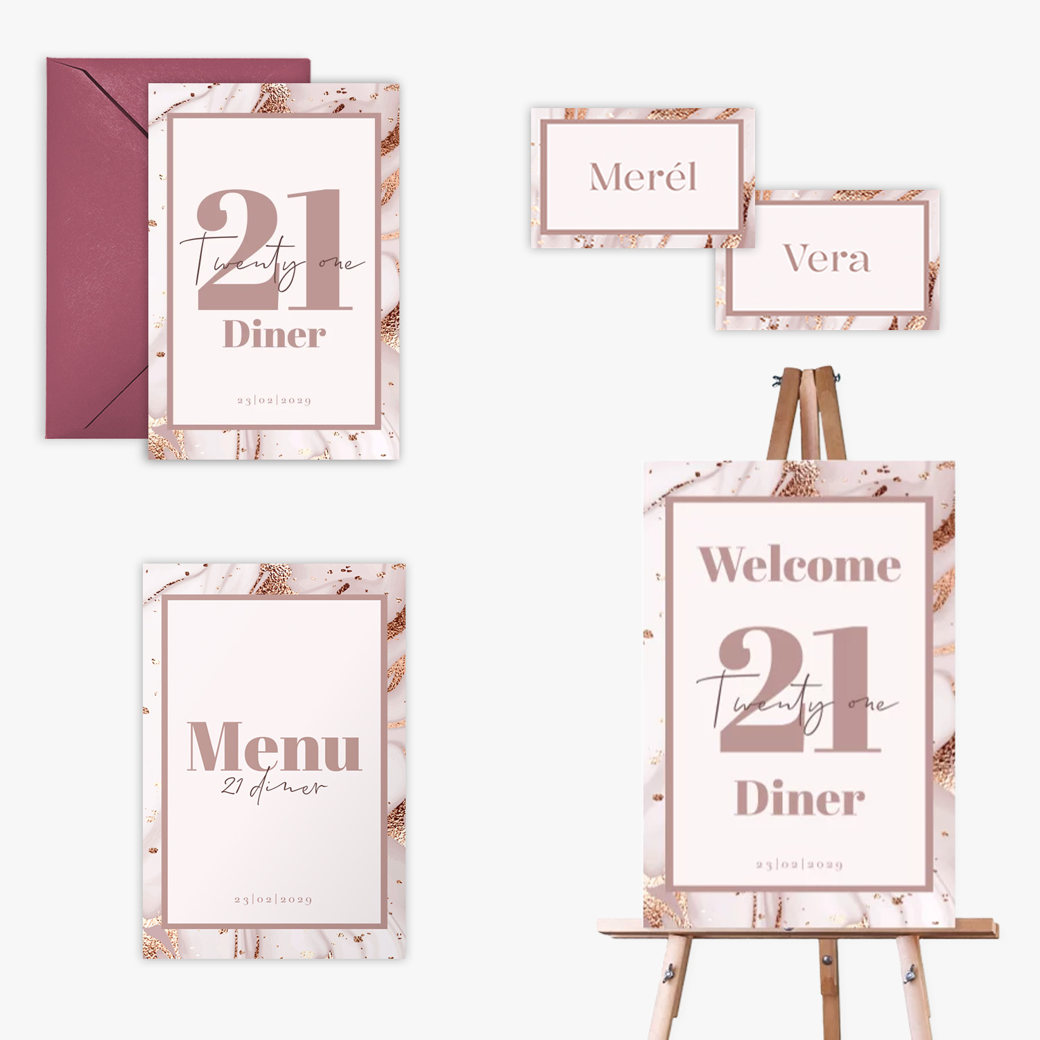 doorlink 21 diner set marble chic