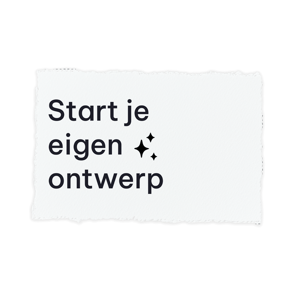 Trouwkaart handgeschept papier look zelf maken liggend