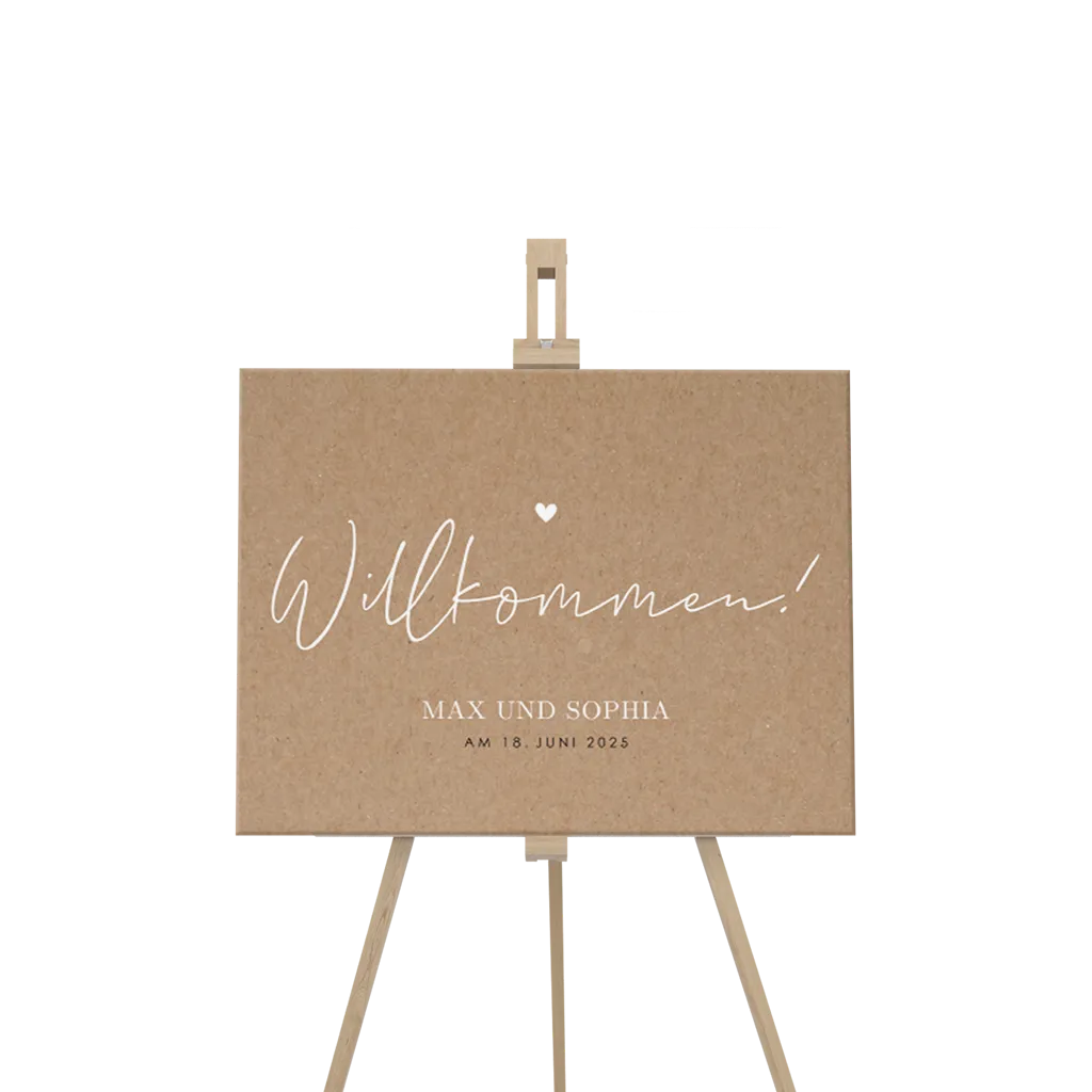 Willkommensschild  kraftlook mit Herzchen "Für immer"