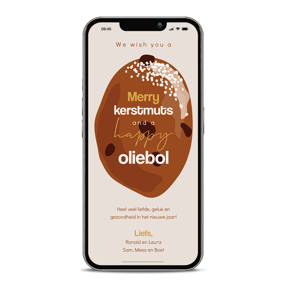 Grappige digitale kerstkaart happy oliebol