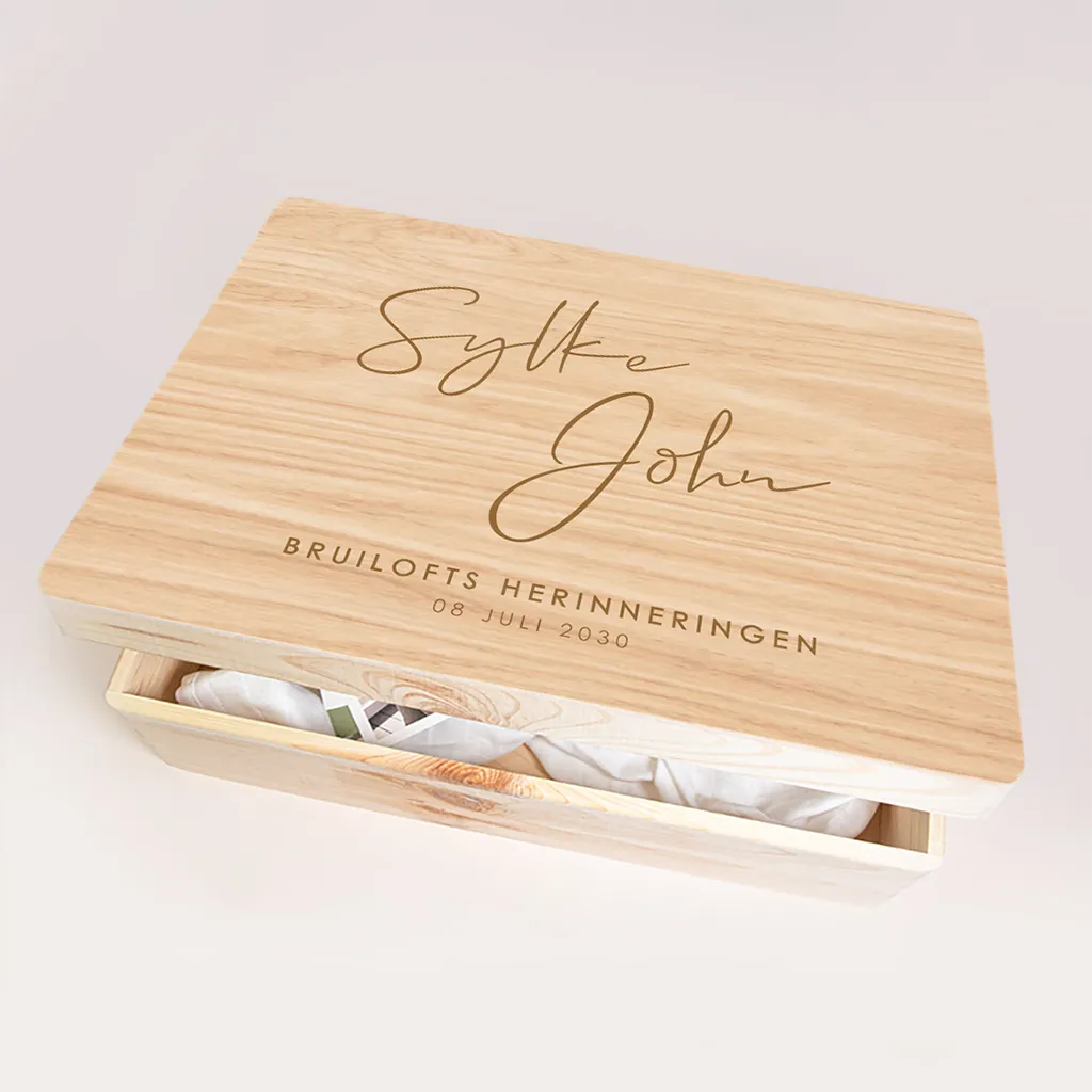 Memorybox huwelijk met namen groot