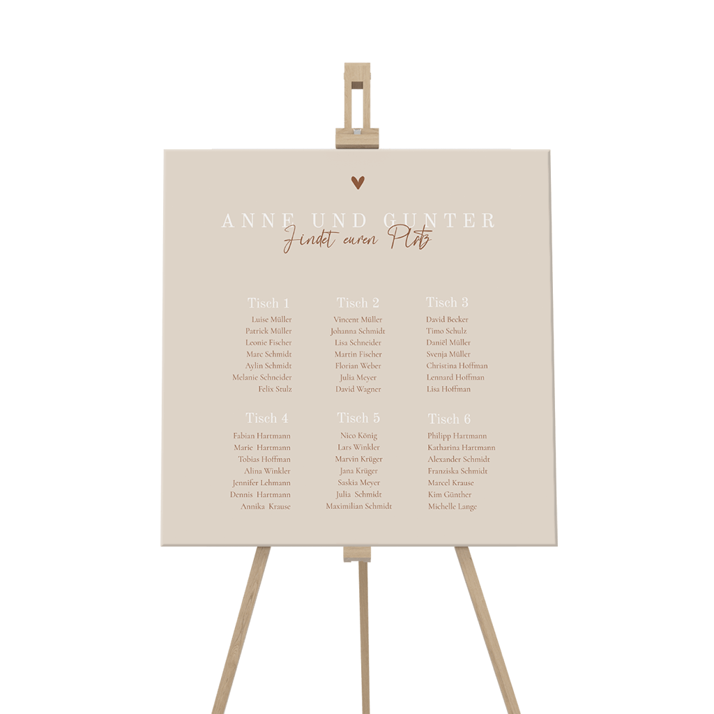 Sitzplan Sandfarben