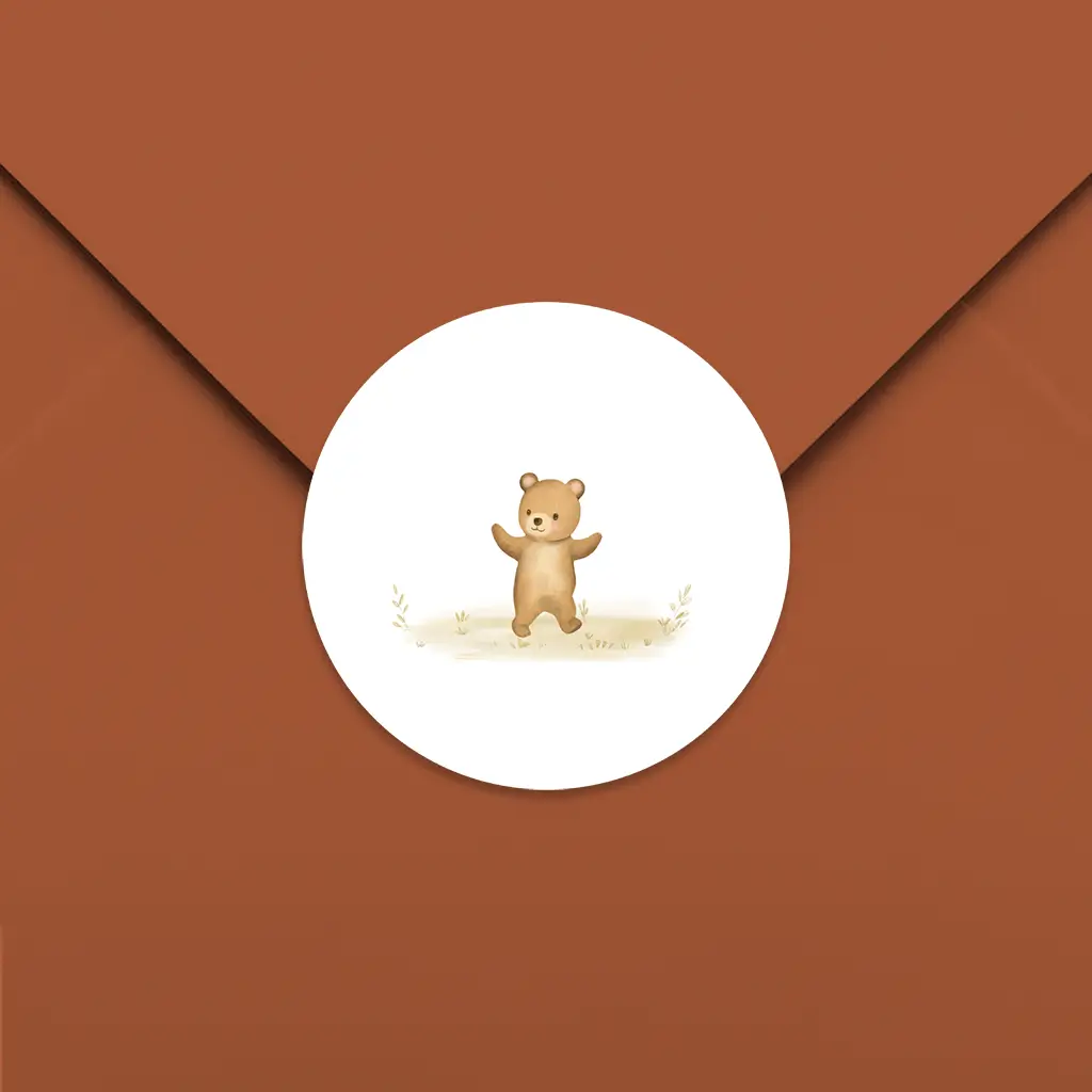 Sluitzegel met lief beertje - per 25 stuks