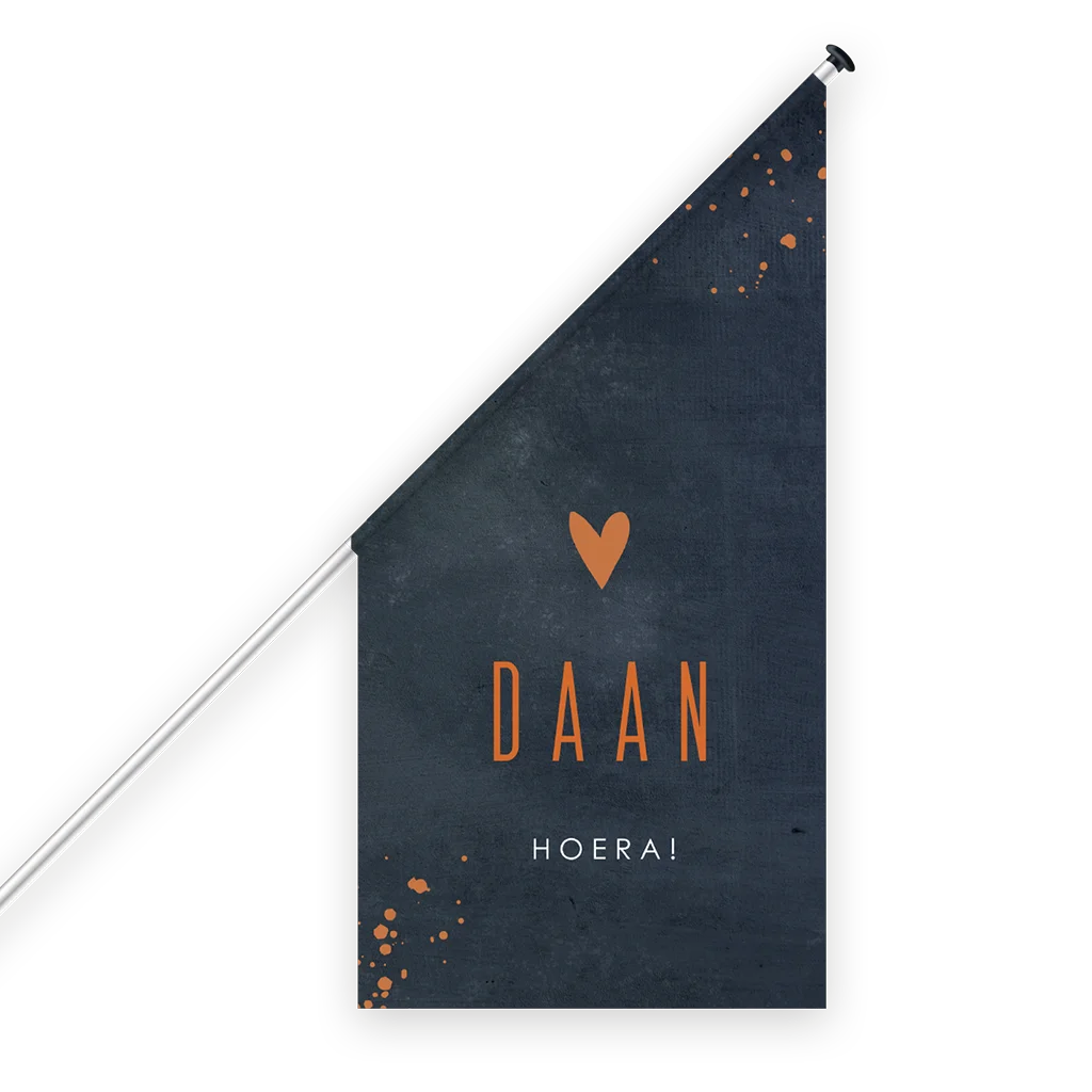 Geboortevlag voor zoon met roestbruin hartje