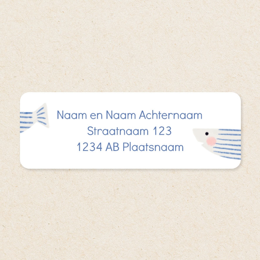 Adresstickers met een visje