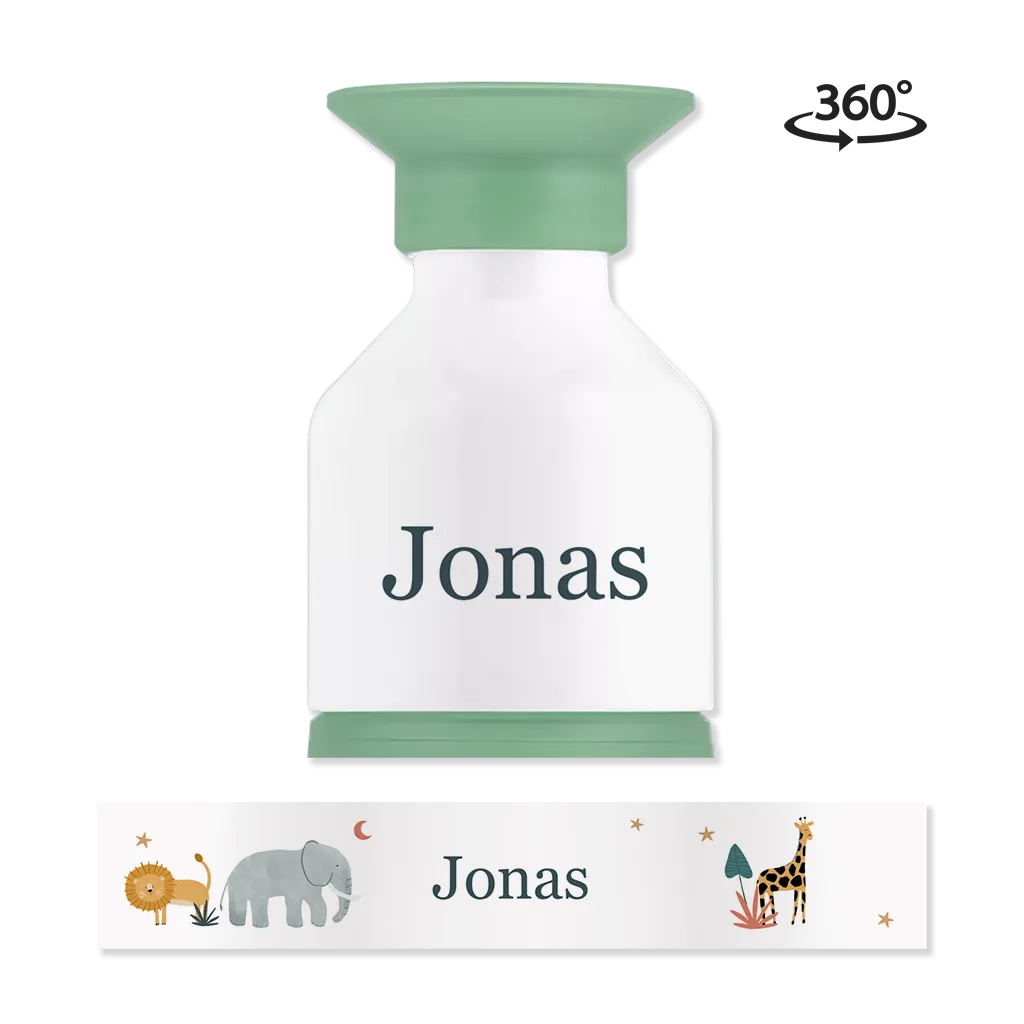 Dopper drinkfles met naam en jungle dieren