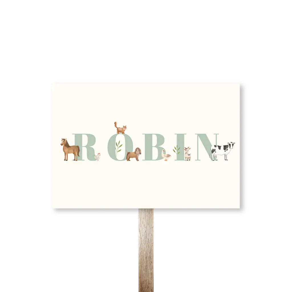 Tuinbord met boerderijdieren