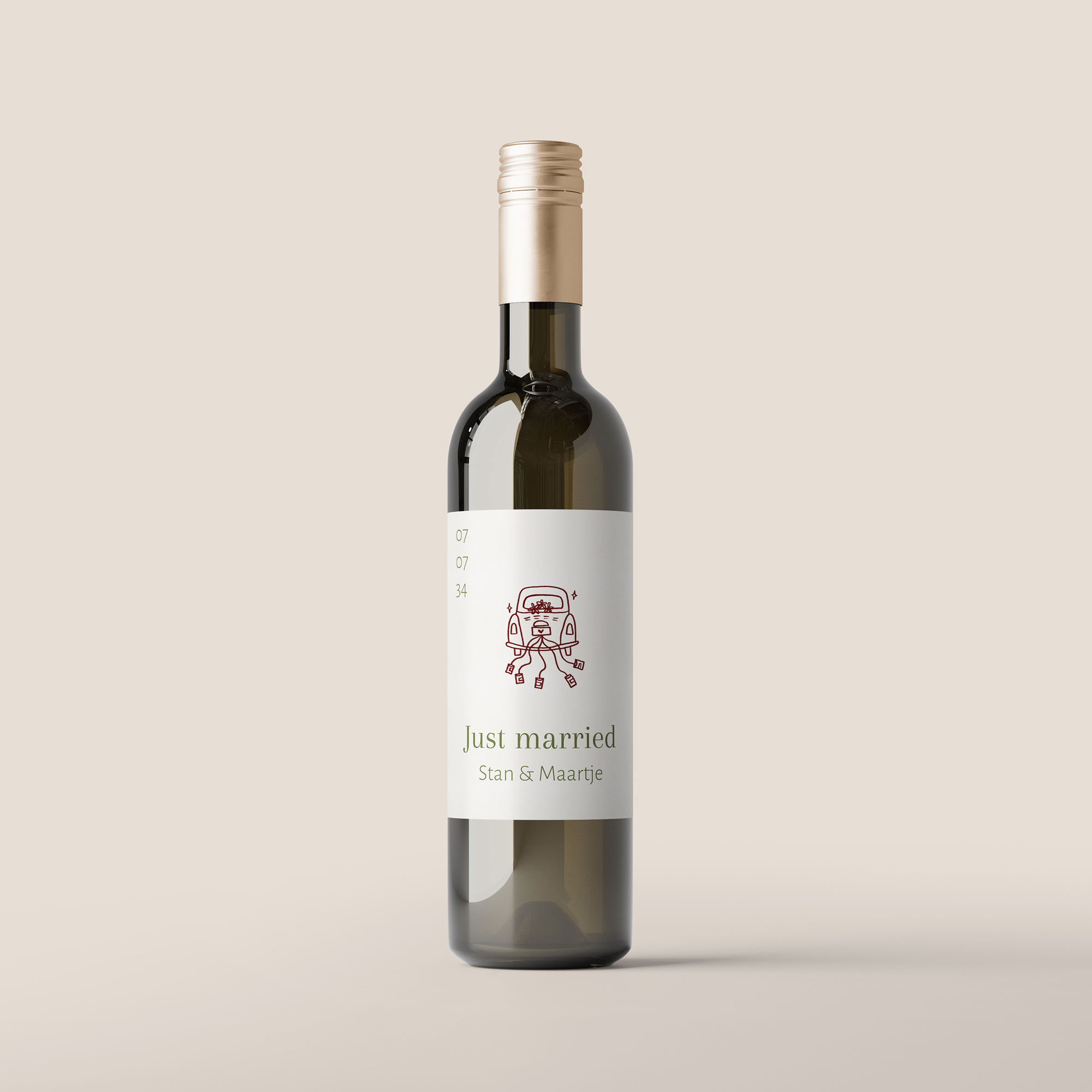 Wijnetiket Just Married - 80 x 110 cm