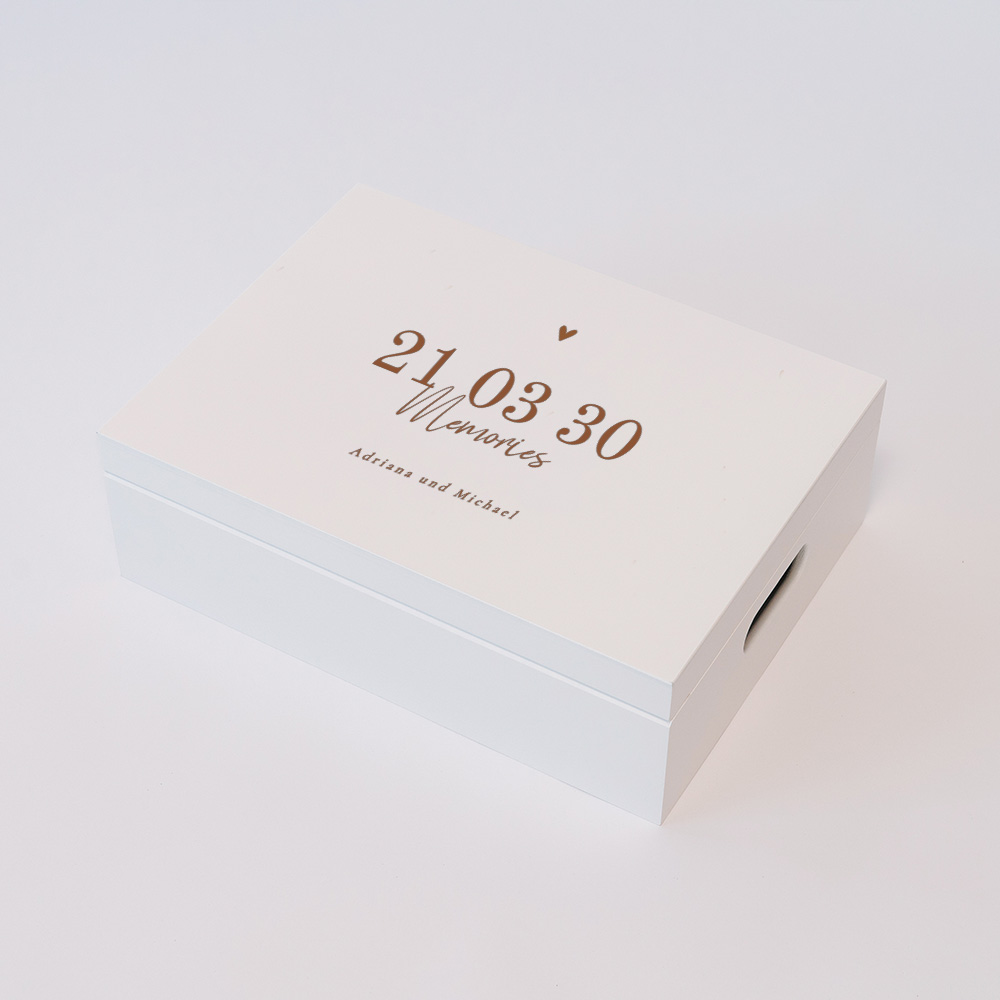 Erinnerungsbox Hochzeit mit Hochzeitsdatum und Namen