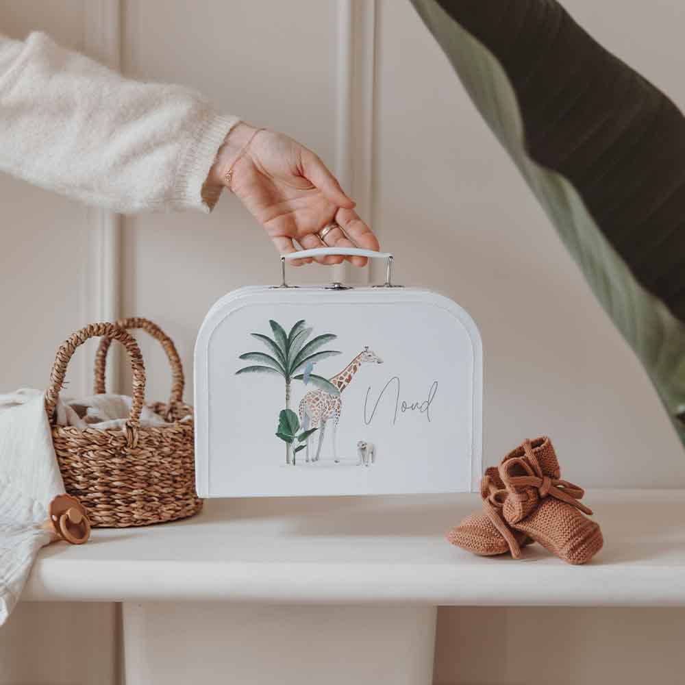 Kinderkoffertje met jungledieren en naam