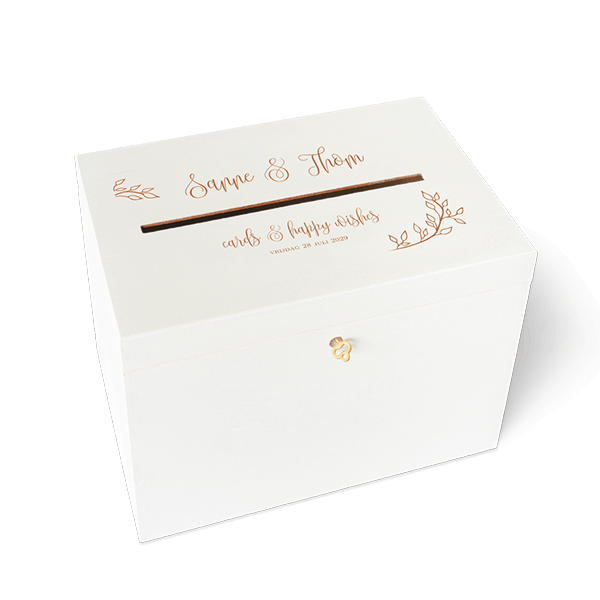 Bruiloft enveloppendoos met takjes