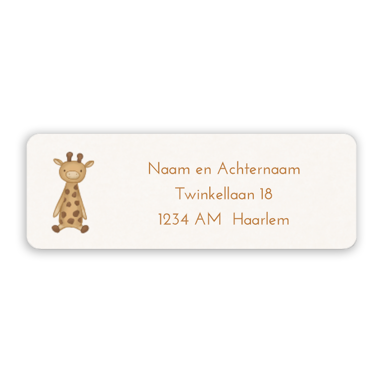 Adresstickers giraf knuffeltje