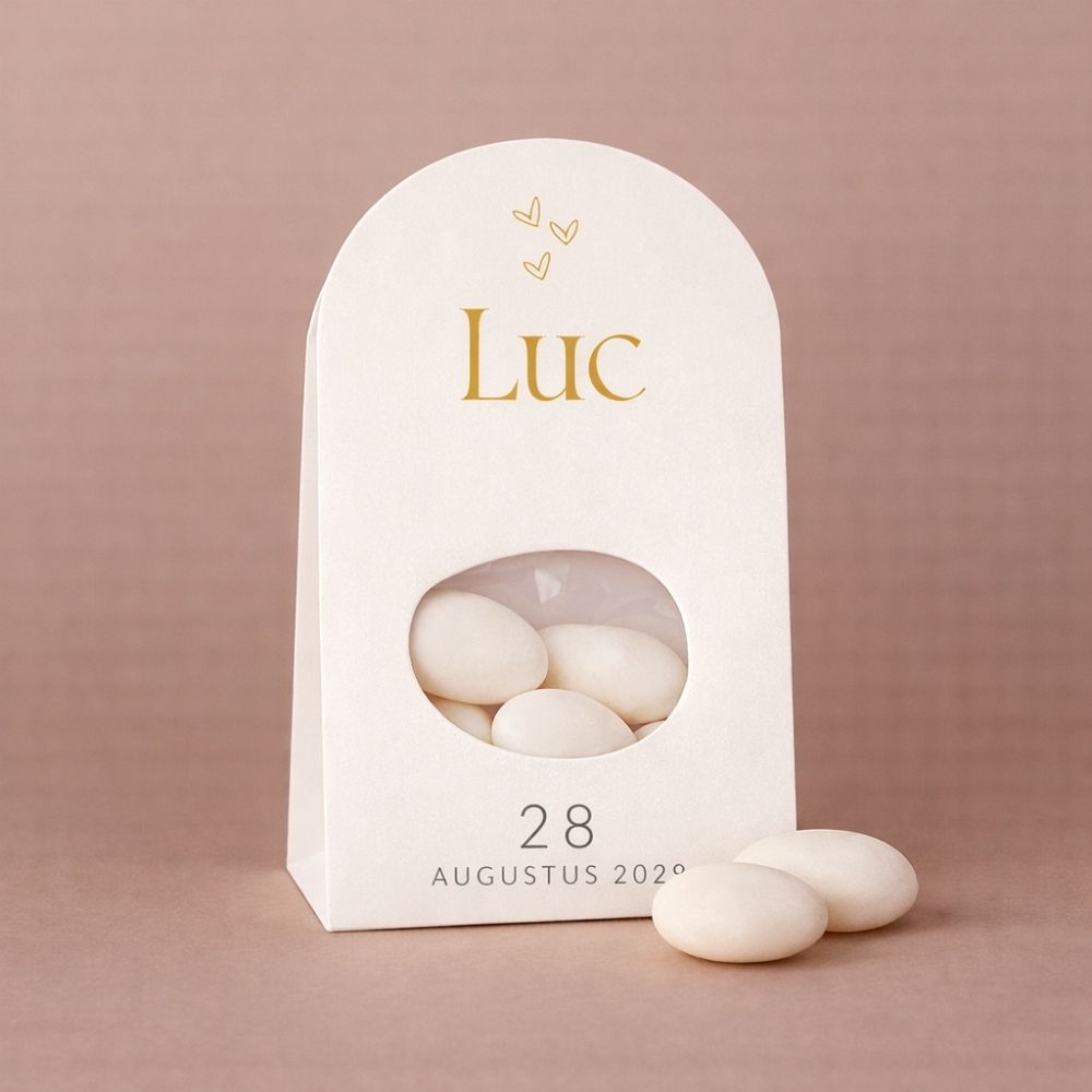 Doopsuiker wikkel jongen geblokt pastel groen