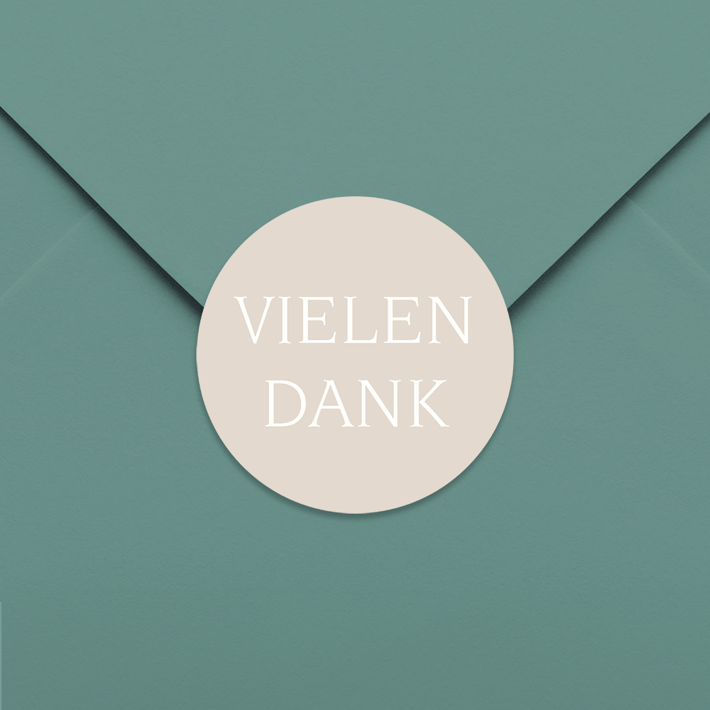 Moderner runder Aufkleber zur Danksagung