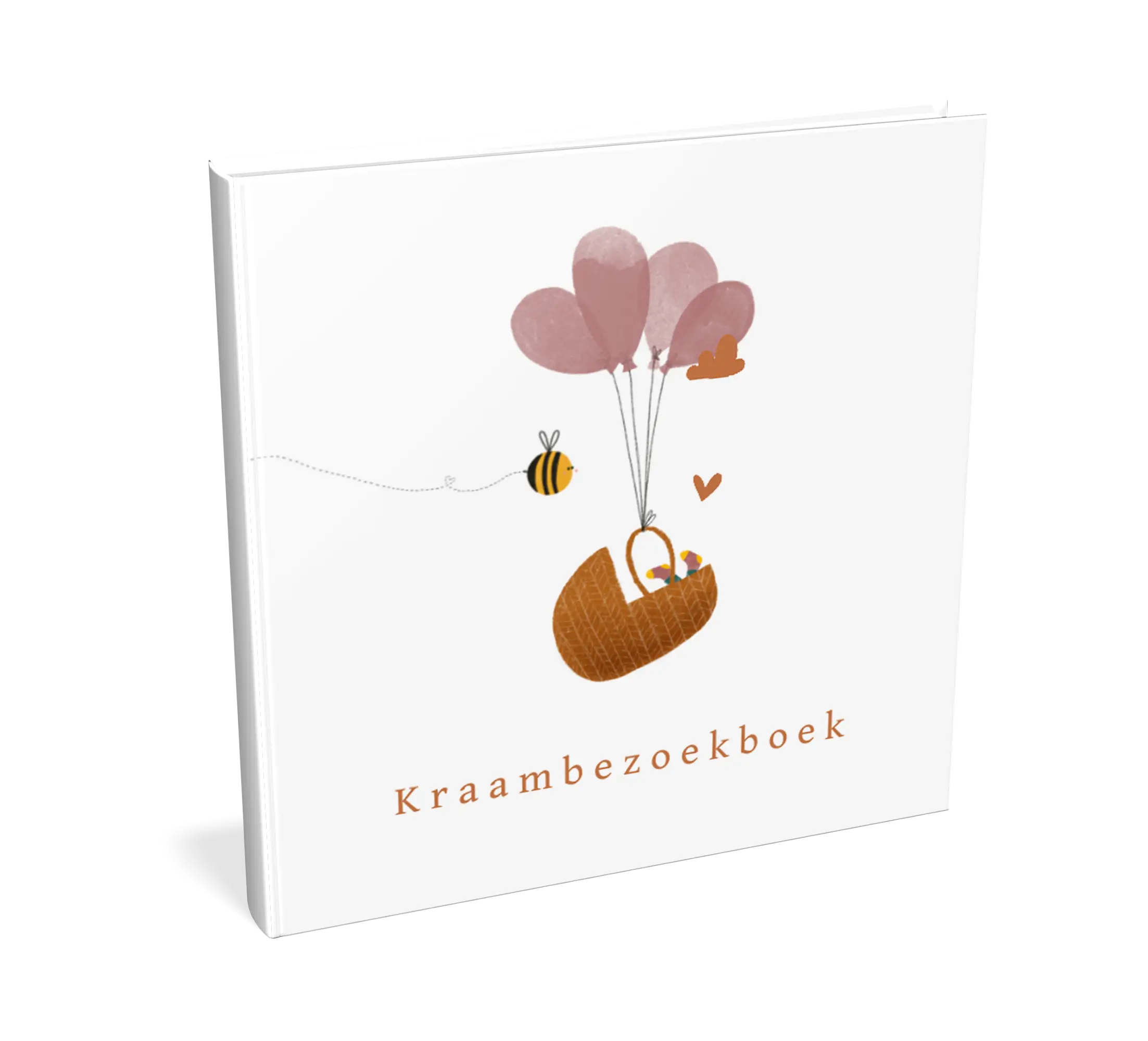 Lief kraambezoekboek met mandje en ballonnen - met invulpagina's