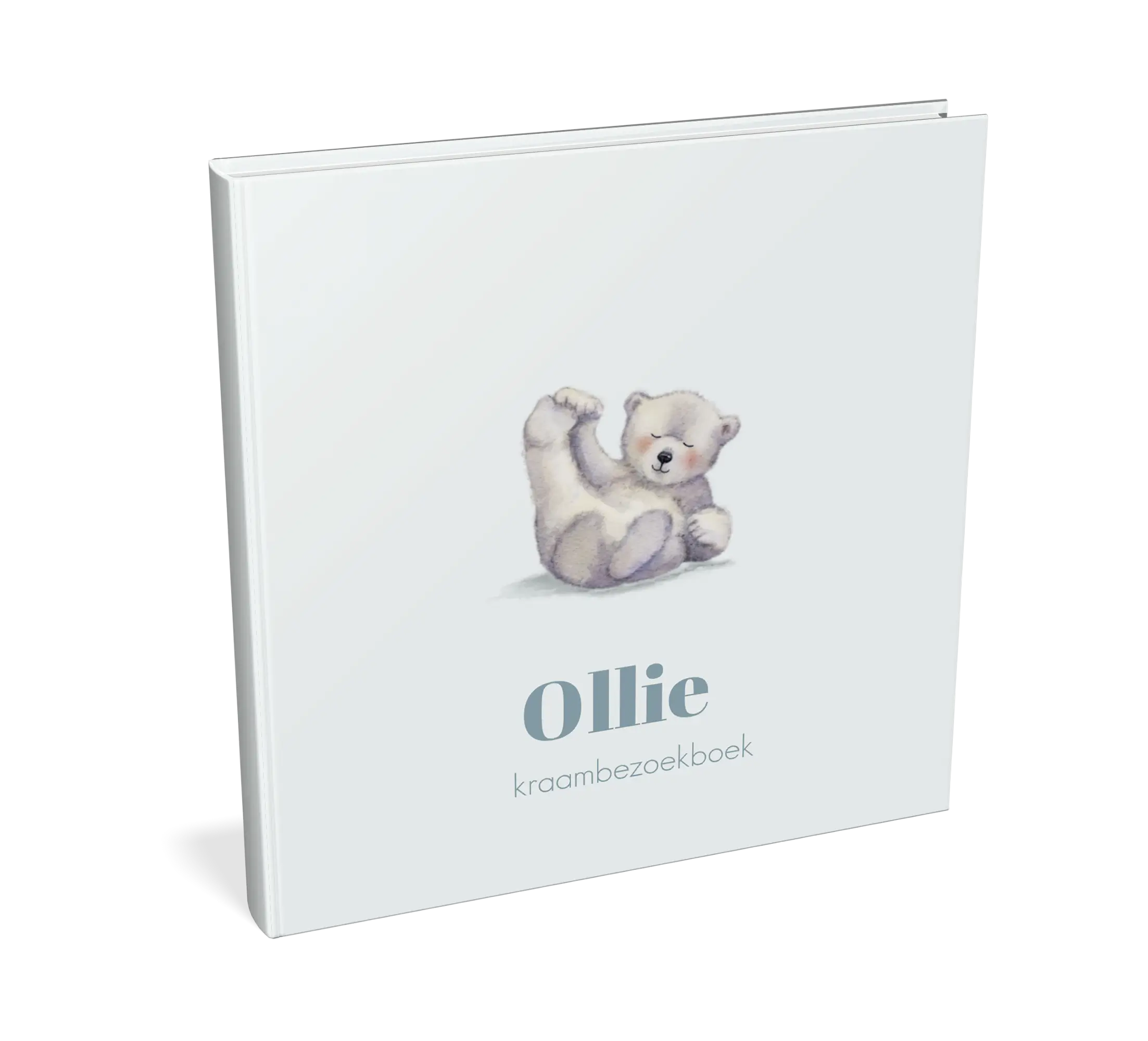 Kraambezoekboek lichtblauw met ijsbeer