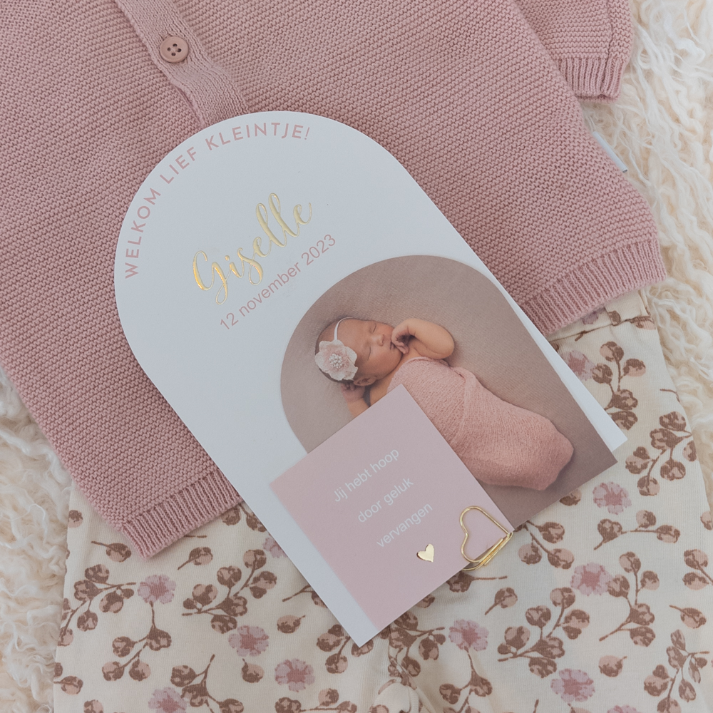 boogkaart met rechthoek kaartje en foto