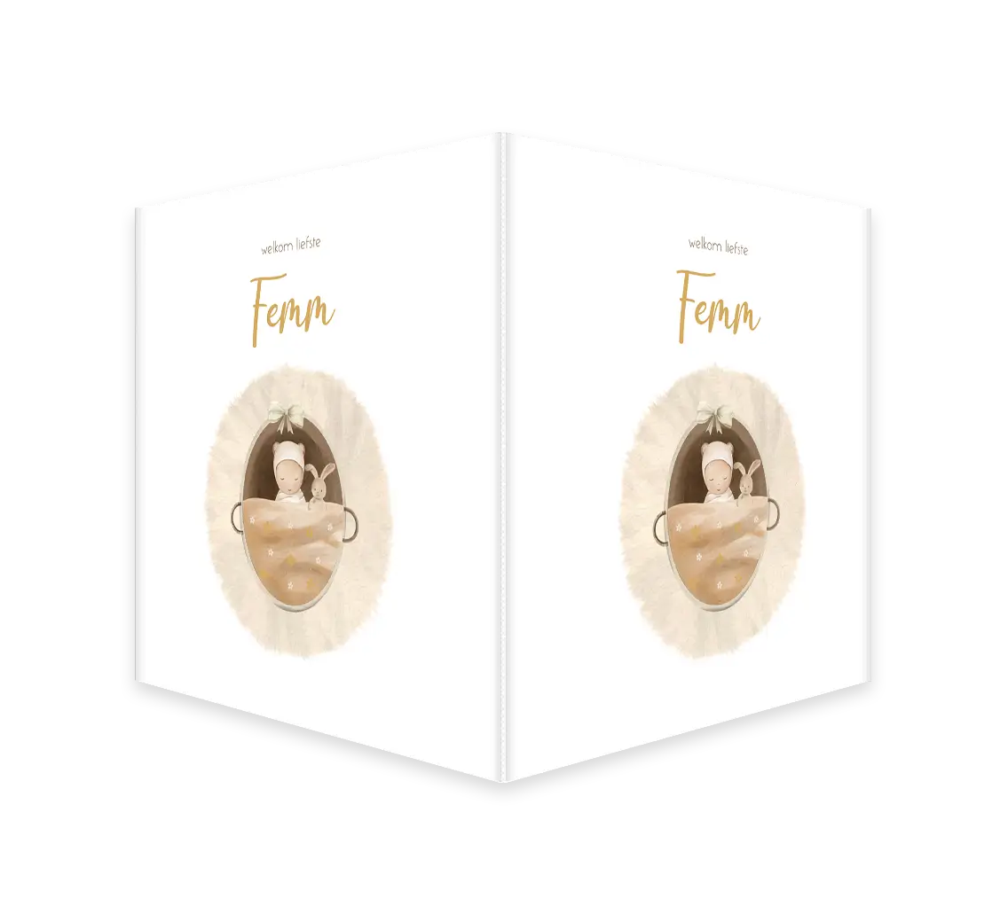 Raambord vierkant met baby in mandje