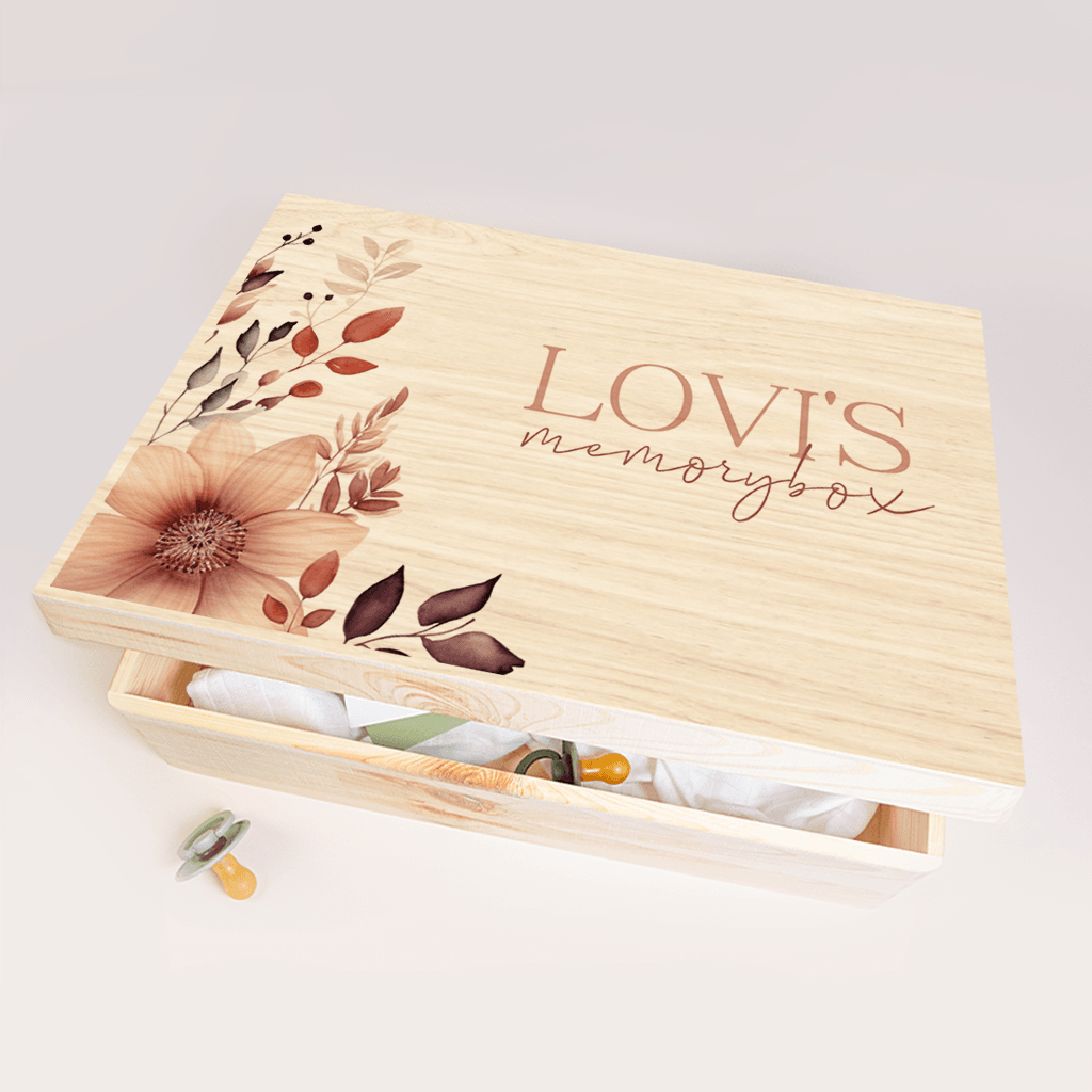 Memorybox met sierlijke bloemen