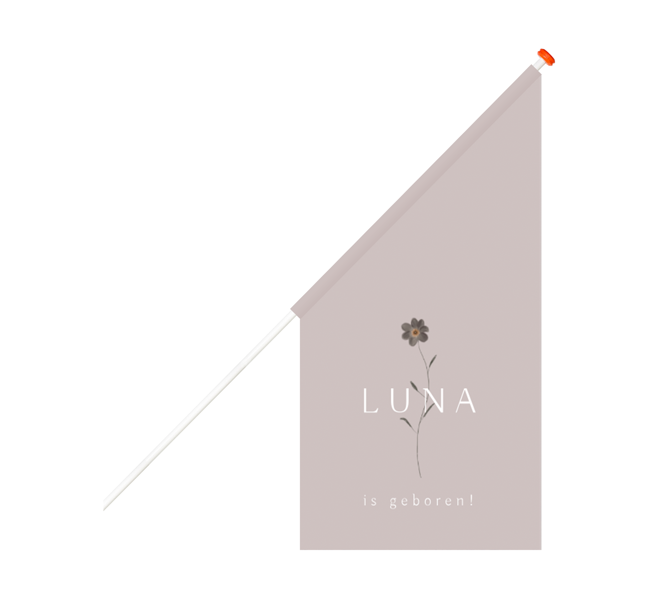 Geboortevlag paars met bloem