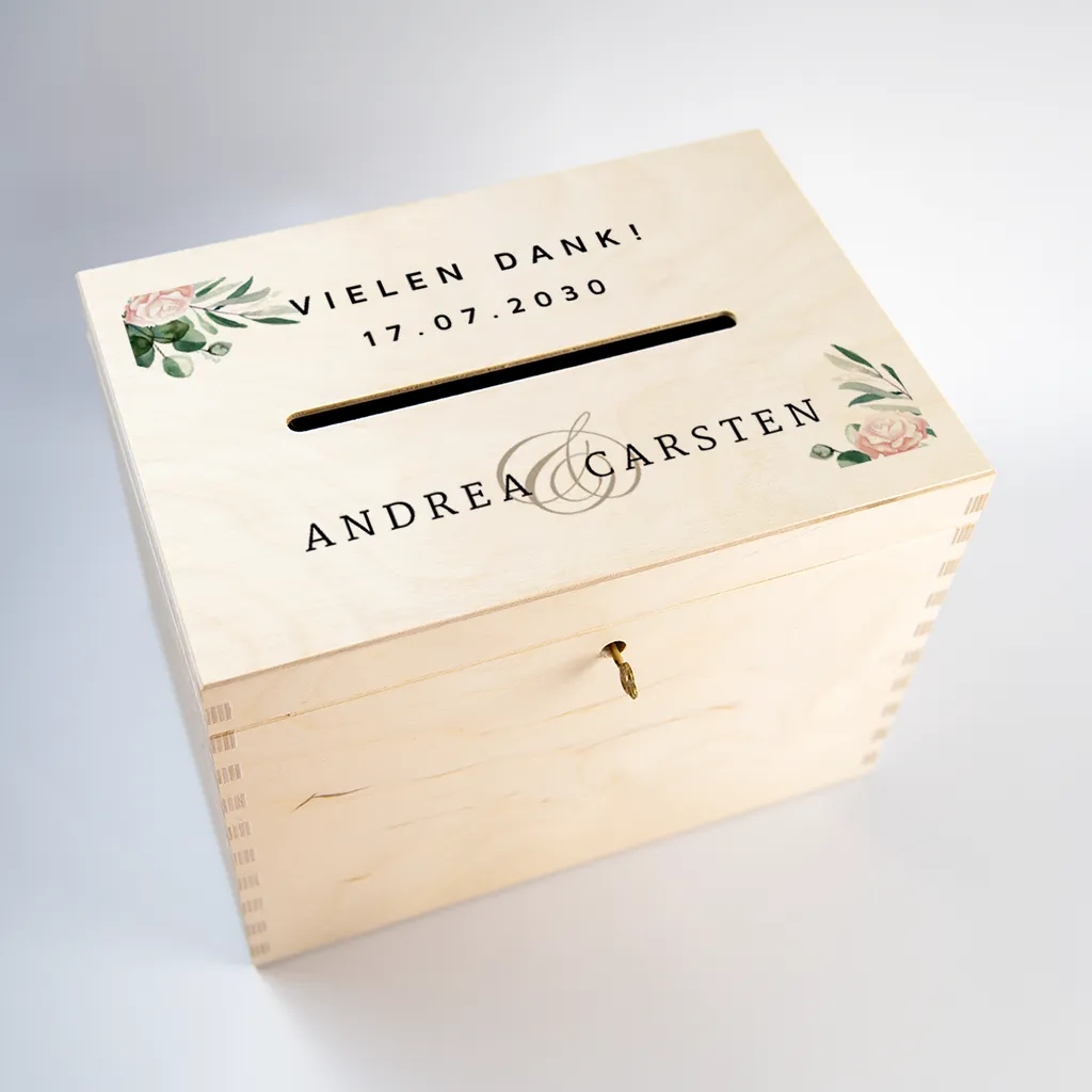 Kartenbox Hochzeit mit Vintage Blumen