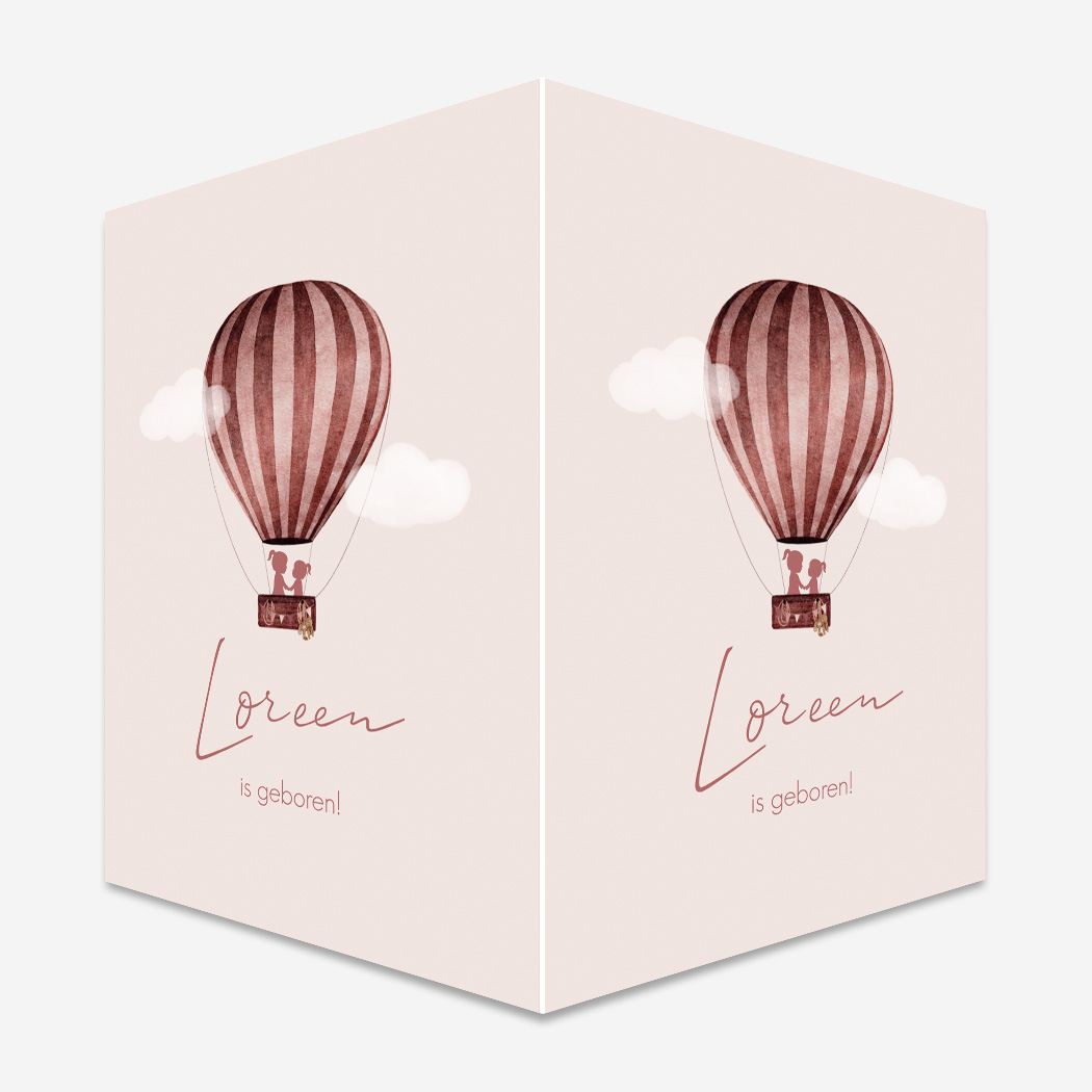 Raambord Luchtballon Wolkjes Kindjes