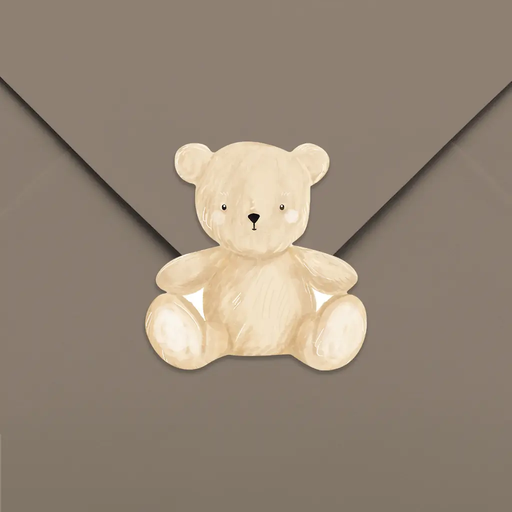 Lieve sluitsticker in de vorm van een beer - per 20 stuks