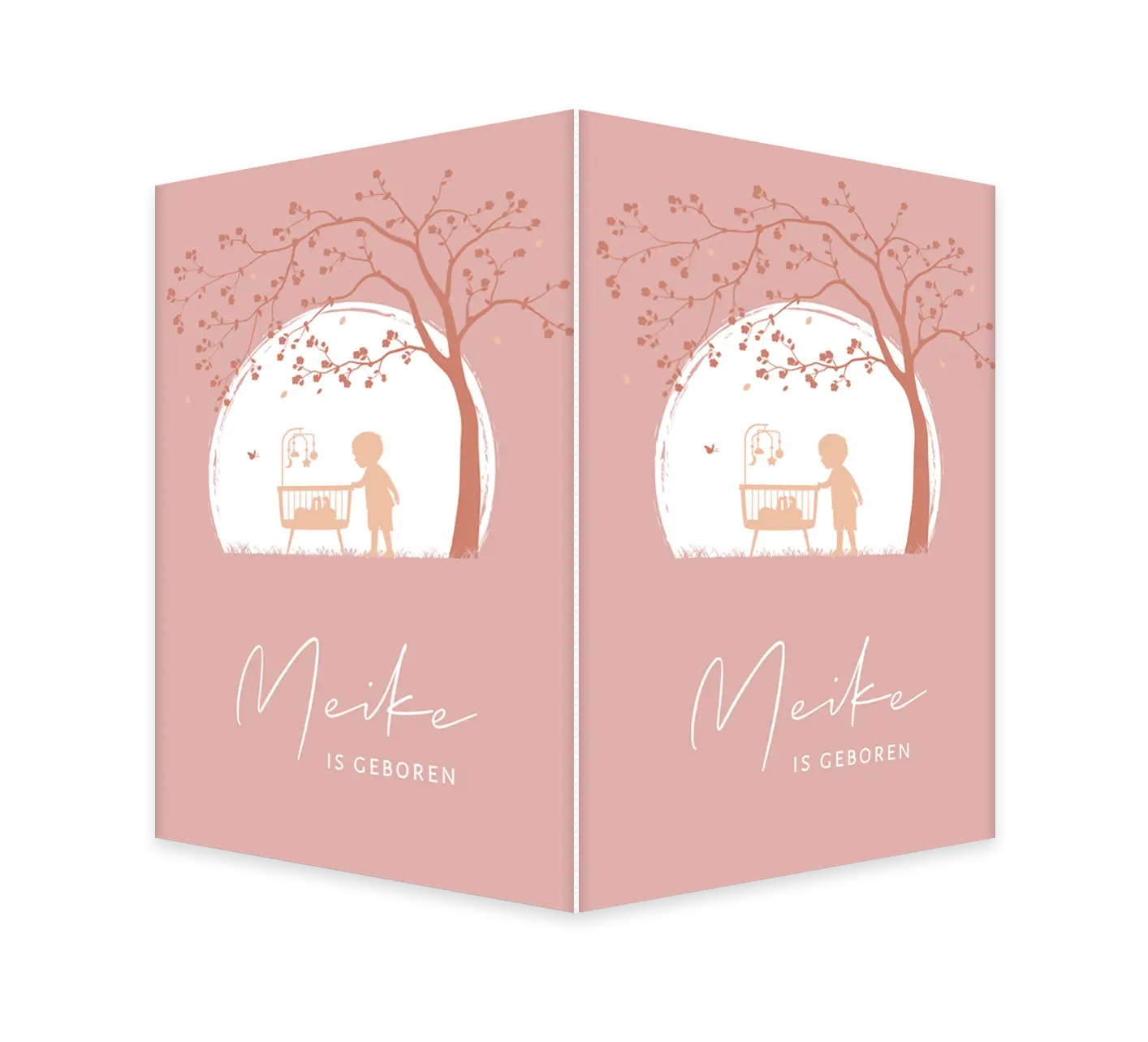 Dubbel roze raambord silhouet zusje