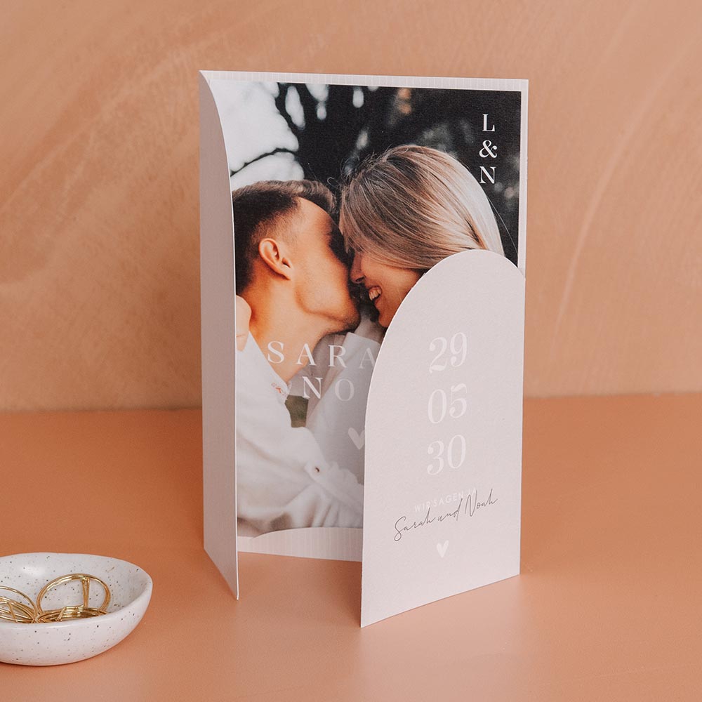 Moderne Hochzeitseinladung mit Foto und elegantem Design (teil 2/2)*