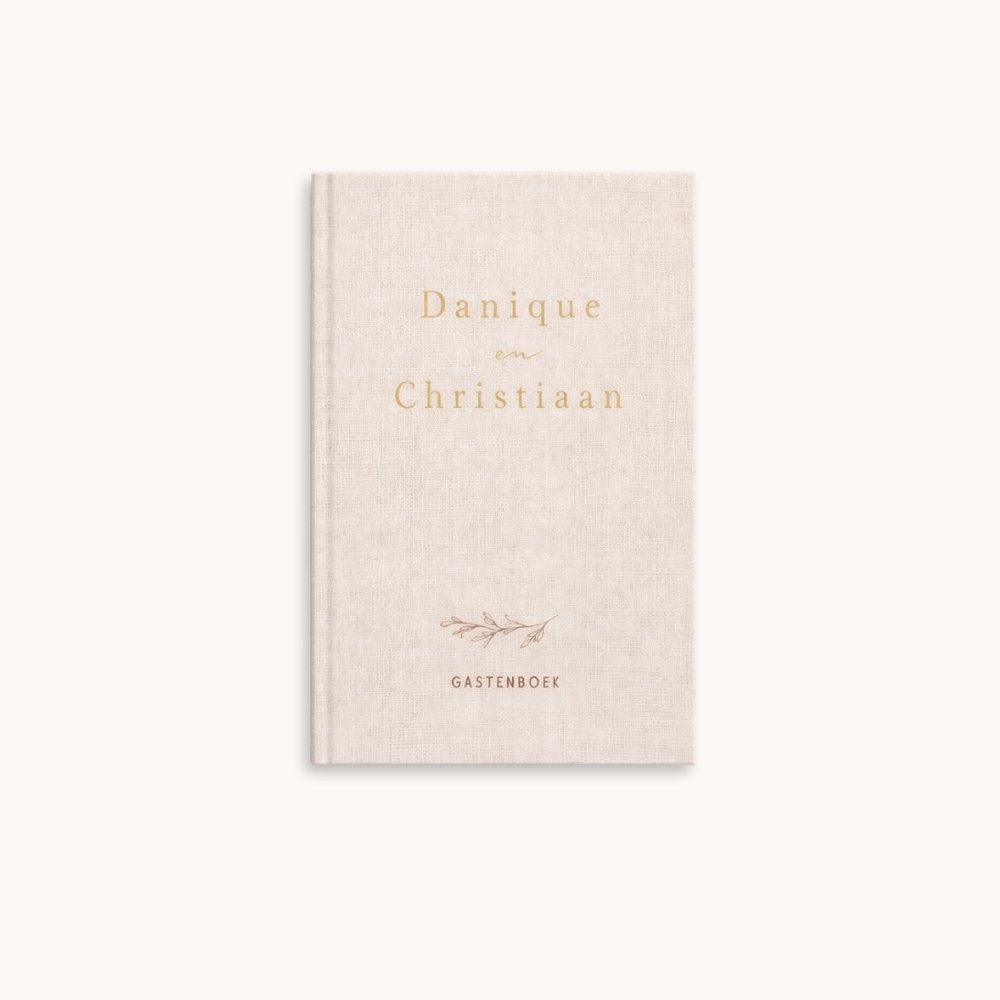 Gastenboek nude naturel tinten takje
