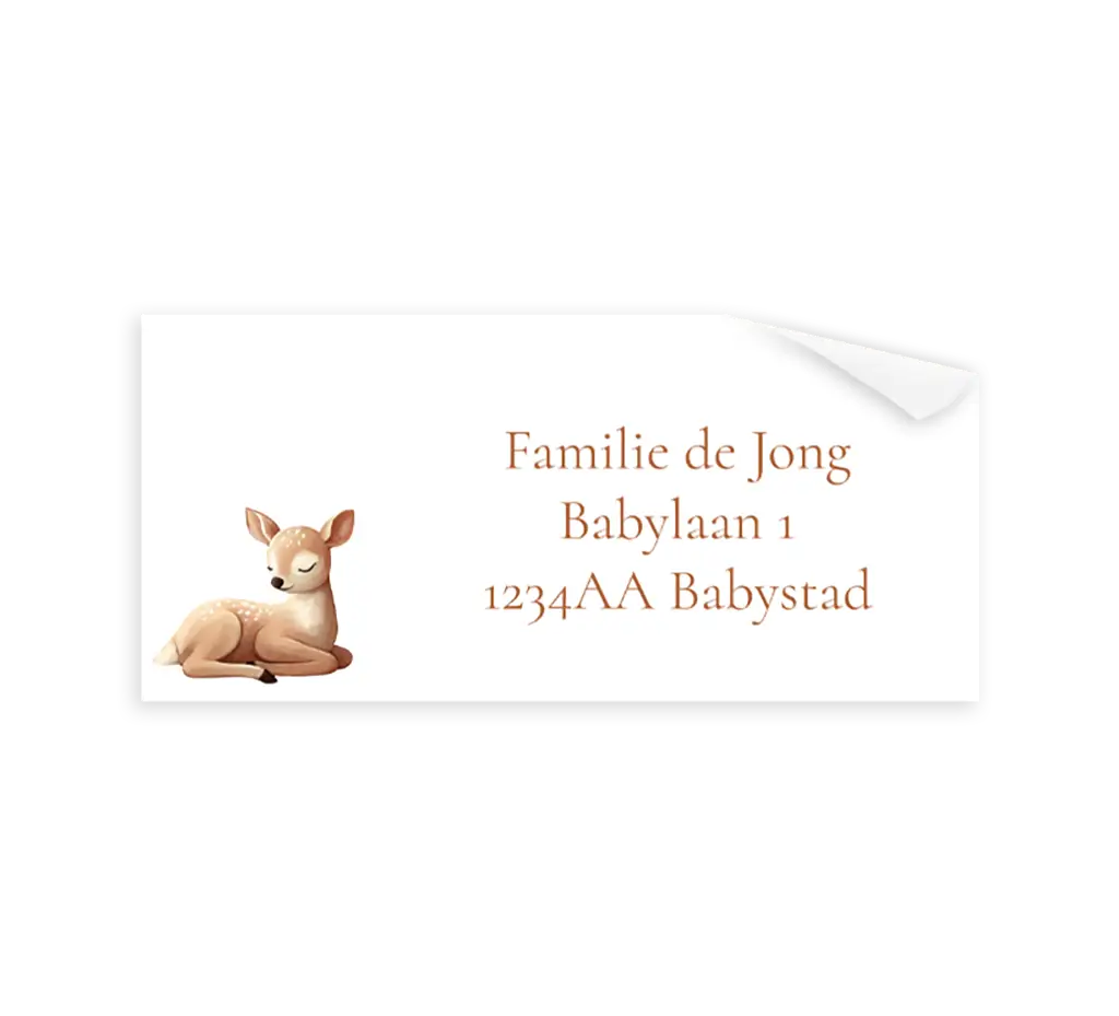 Adressticker wit met hertje