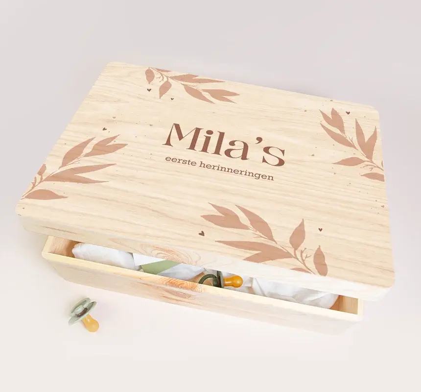 Memorybox voor een meisje met takjes