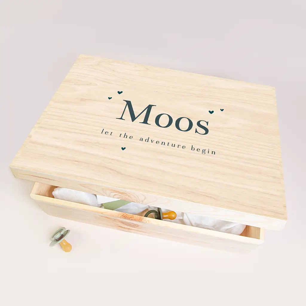 Memorybox met hartjes en quote