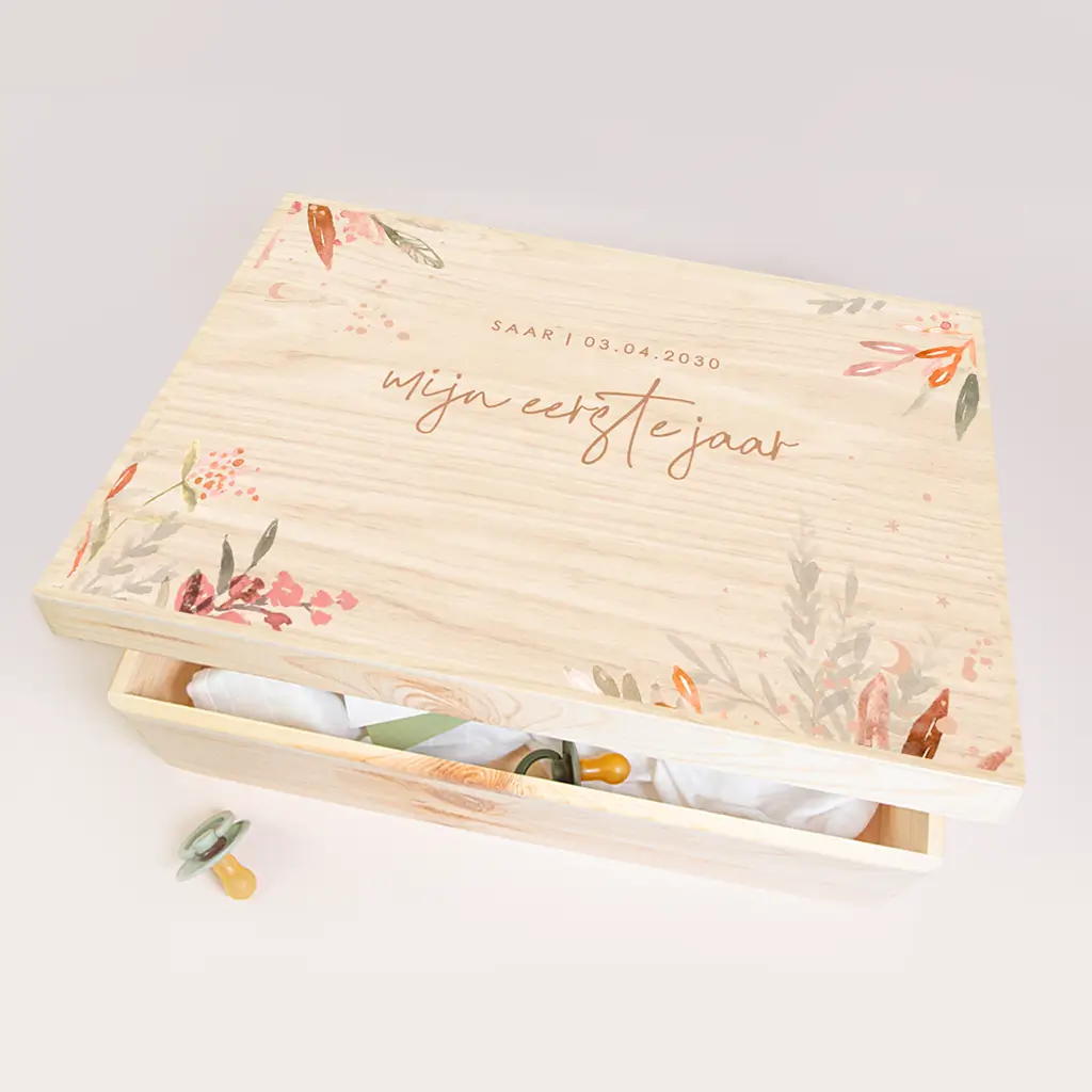 Memorybox met watercolour bloemen