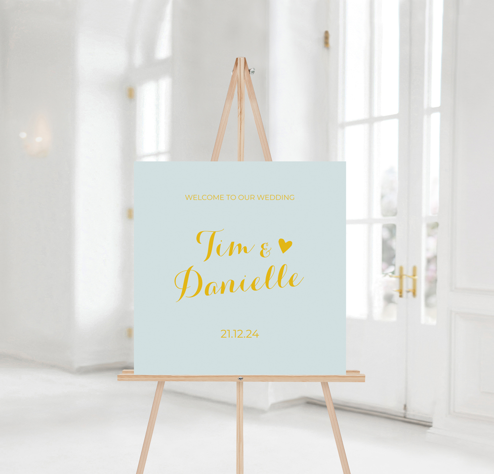 Welkomstbord bruiloft vierkant mintgroen romantisch