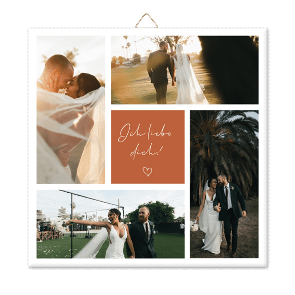 Foto-Keramikfliese Hochzeit mit Fotocollage