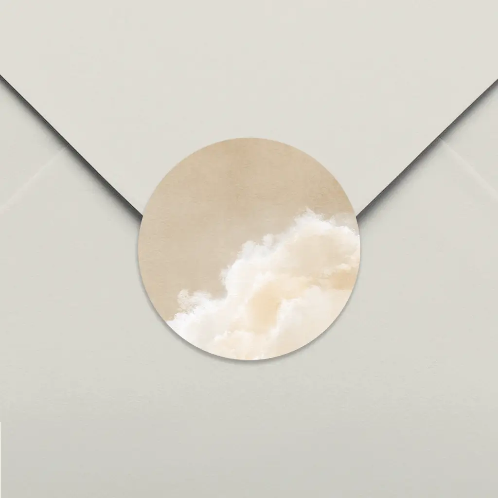 Sluitsticker met beige wolken - per 25 stuks