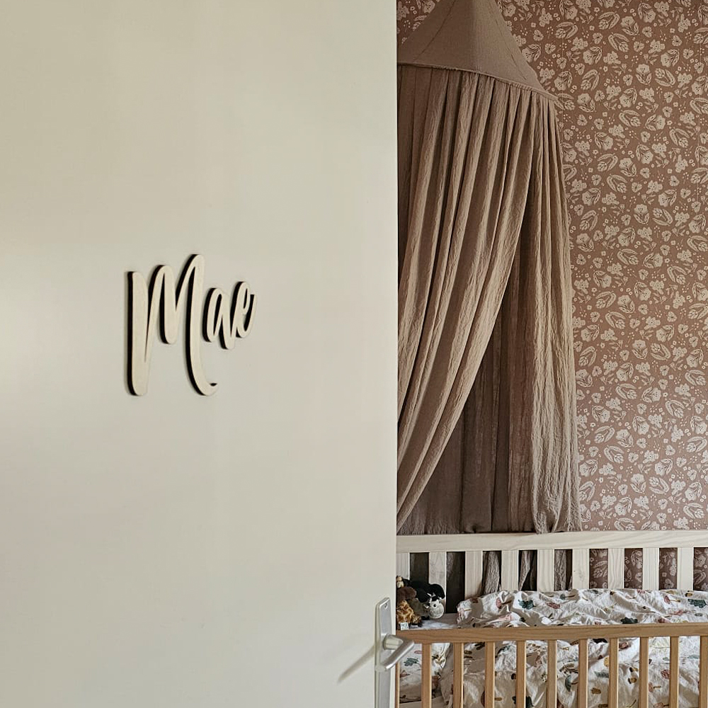 Naam in hout of acryl | lettertype Passengers Script