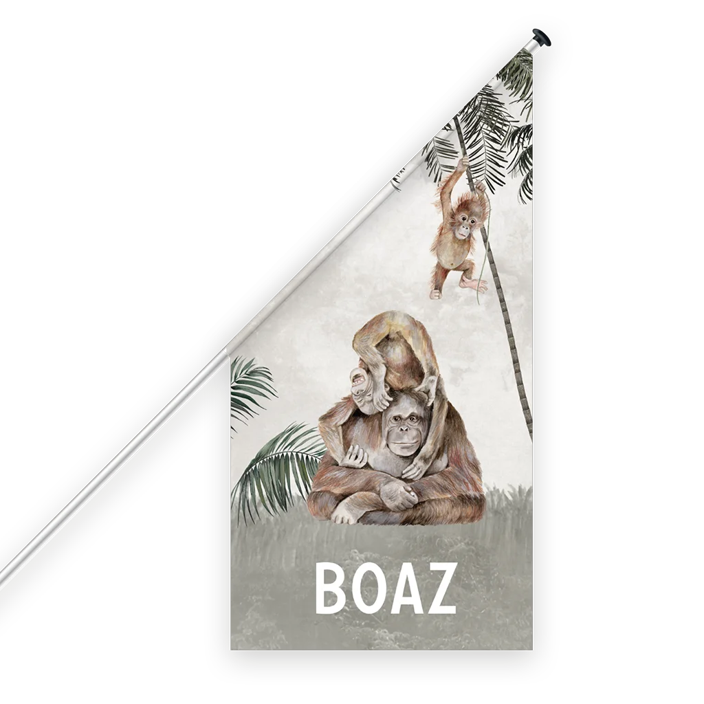 Stoere geboortevlag Poespas Apen