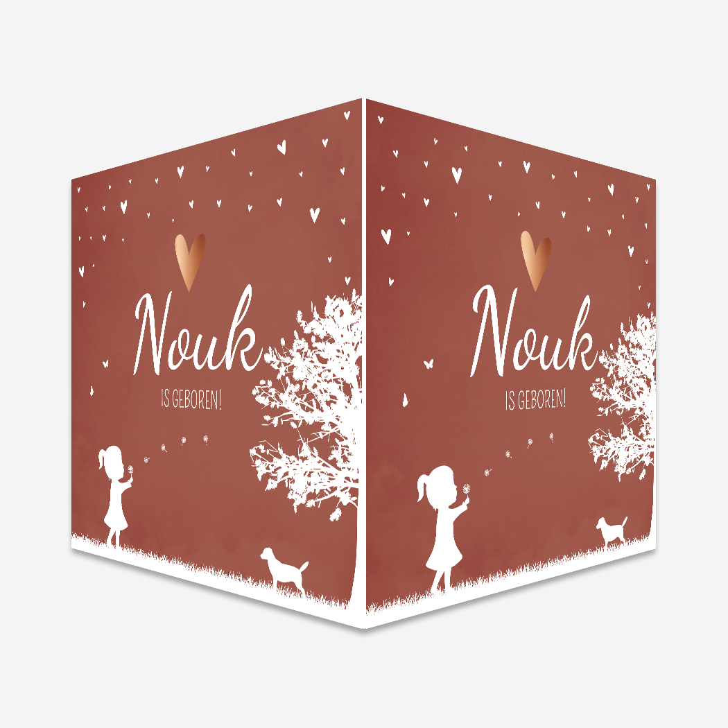 Raambord vierkant meisje hond boom