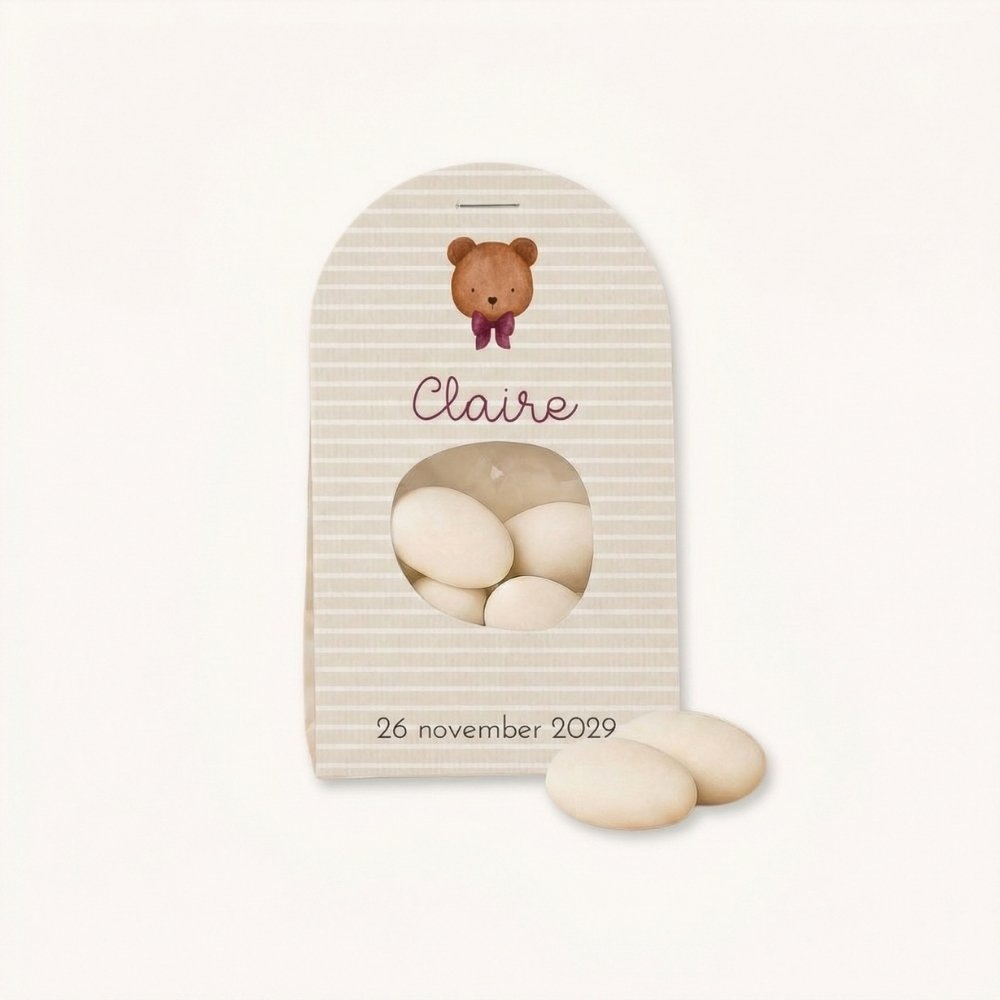 Doopsuiker wikkel meisje beer strik