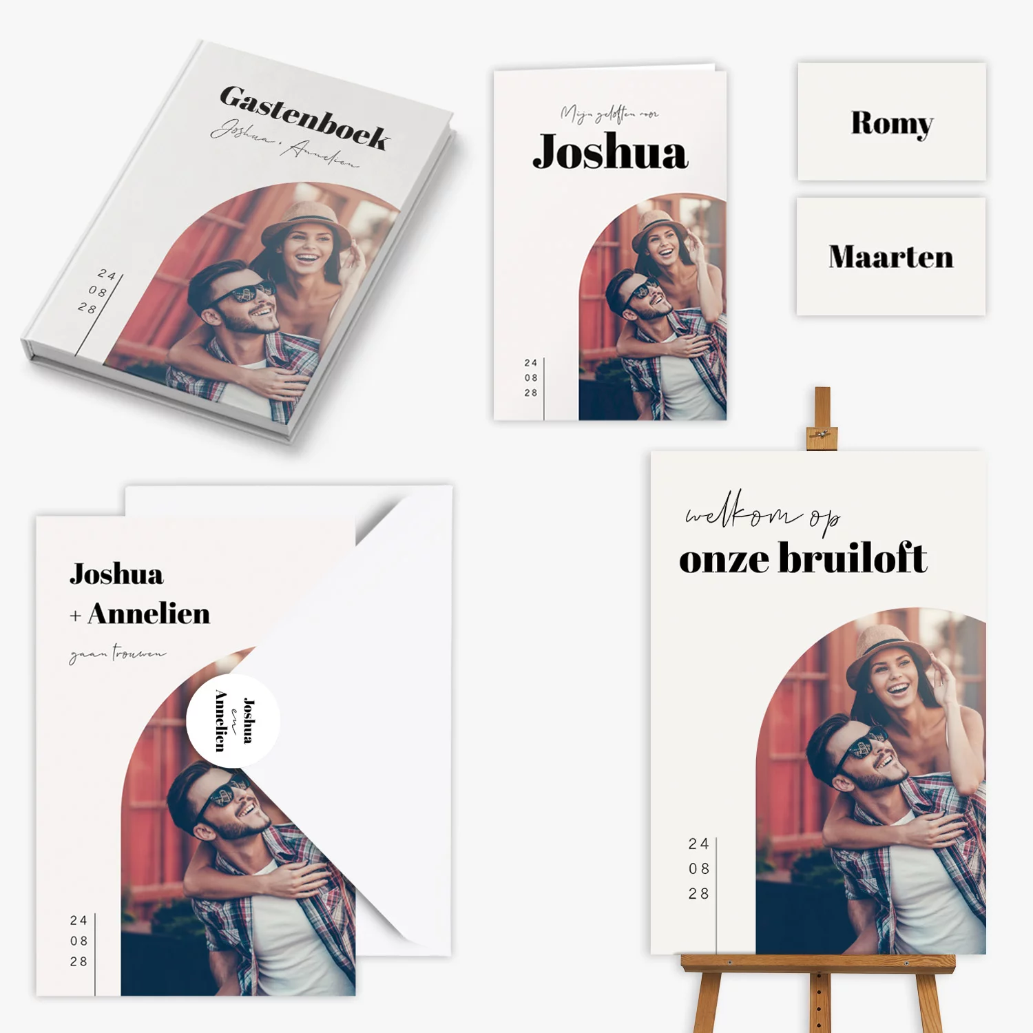 doorlink trouwkaarten set eigen foto