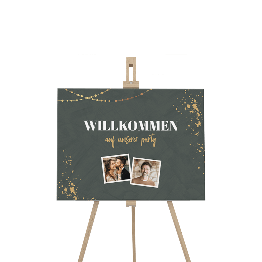 Willkommensschild zum Geburtstag und Hochzeitstag