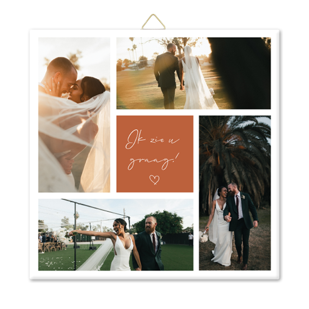 Keramiek tegeltje met fotocollage