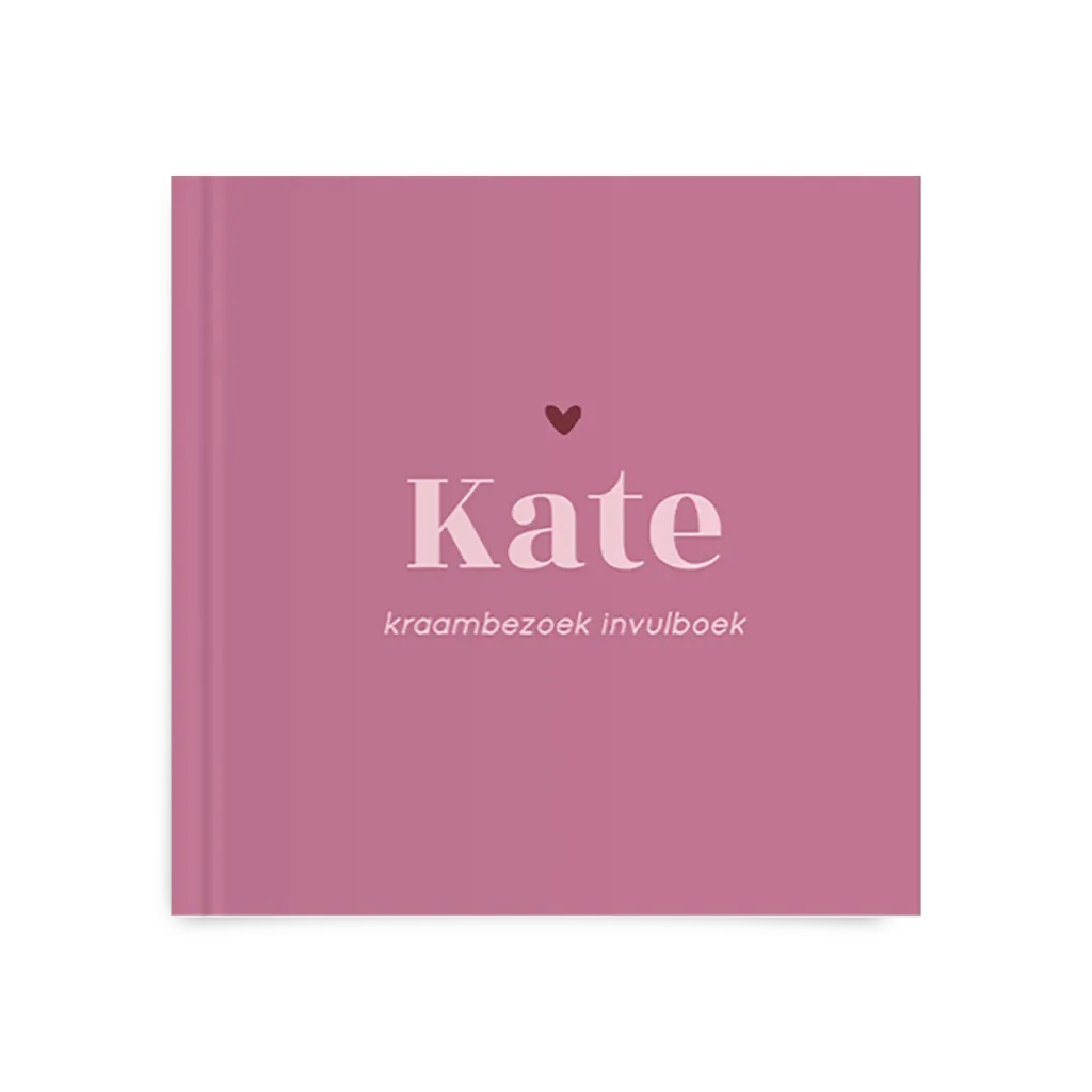 Kraambezoekboek in roze met hartje