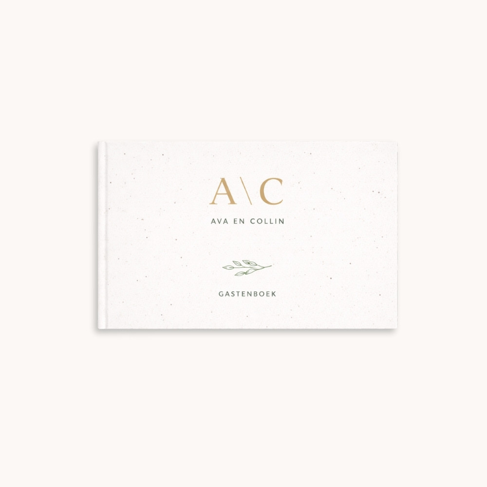Gastenboek trouwlogo initialen blaadje