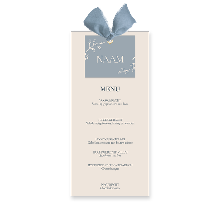 Vintage menukaart met logo