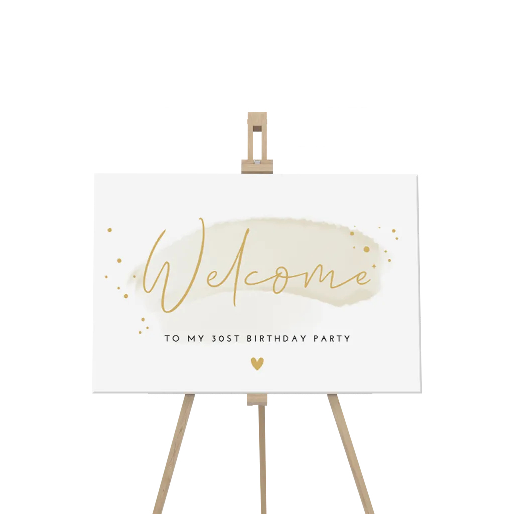 Willkommensschild zum 30 Geburtstag
