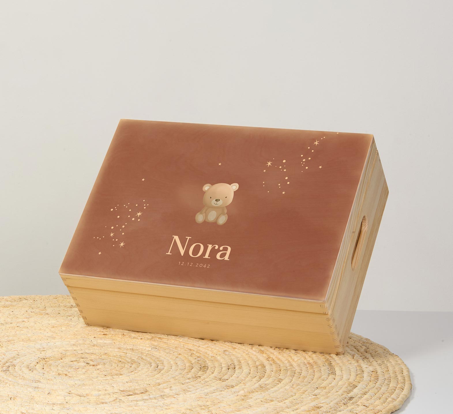 Memorybox winterliefde voor een meisje met beertje en sterretjes